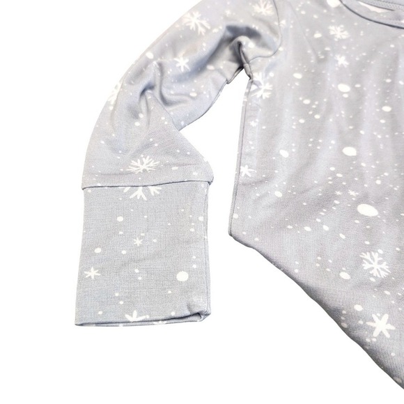 Snuggle Bums Ruffle Butt Bamboo 12-18M Snowflake Baby Girl Zippy Pajamas Sleeper - Picture 4 of 11
